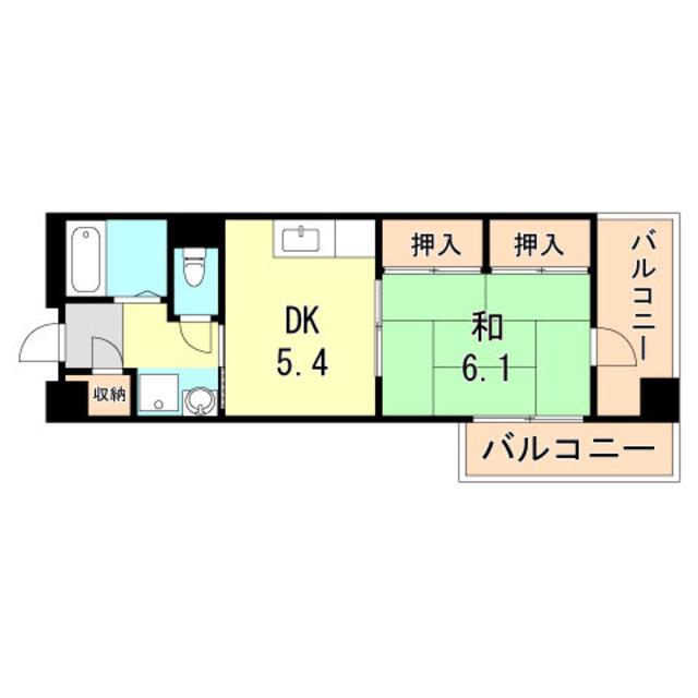 フェニーチェ・II(1DK/11階)の間取り写真