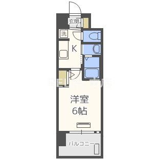 エステムコート中之島GATEII(1K/4階)の間取り写真