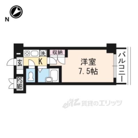 アイランド小野山(1K/2階)の間取り写真