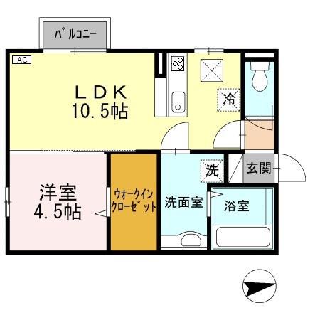 セブンワンテン K105(1LDK/1階)の間取り写真