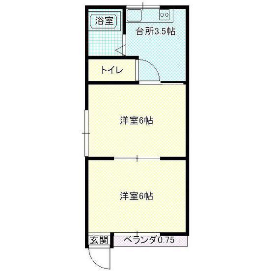STハイツ中の橋(2K/1階)の間取り写真