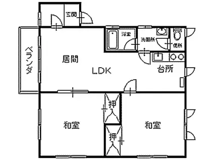 サンライズホーム(2LDK/1階)の間取り写真