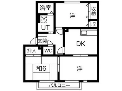 サンガーデン西改田(3DK/2階)の間取り写真