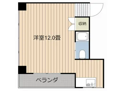 道添コーポ(ワンルーム/2階)の間取り写真