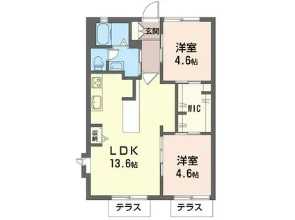 サンモール本郷C(2LDK/1階)の間取り写真