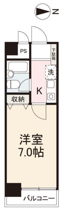 ダイアパレスポートアベニュー高松100(1K/2階)の間取り写真