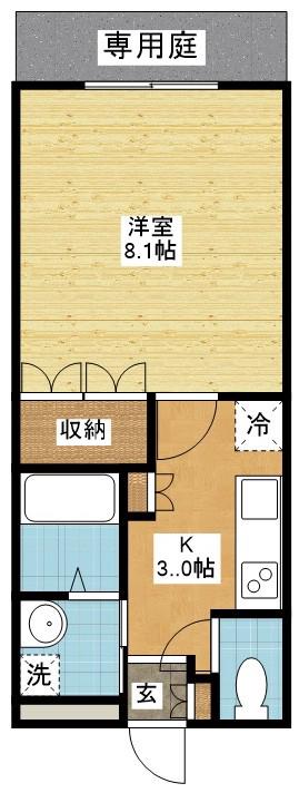 ビーナスコート(1K/1階)の間取り写真