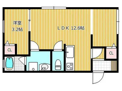 RN39N(1LDK/2階)の間取り写真