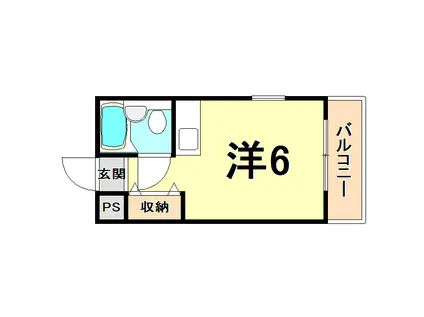 ダイドーメゾン夙川(ワンルーム/2階)の間取り写真