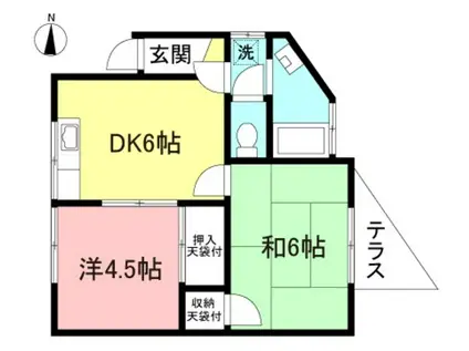 原島ハイツA(2DK/1階)の間取り写真