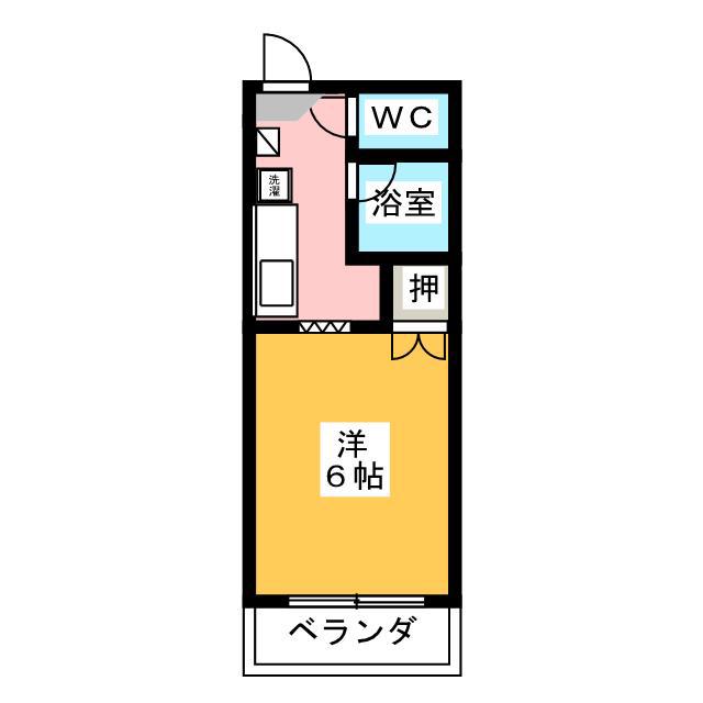 サープラスワンリバーB(1K/2階)の間取り写真