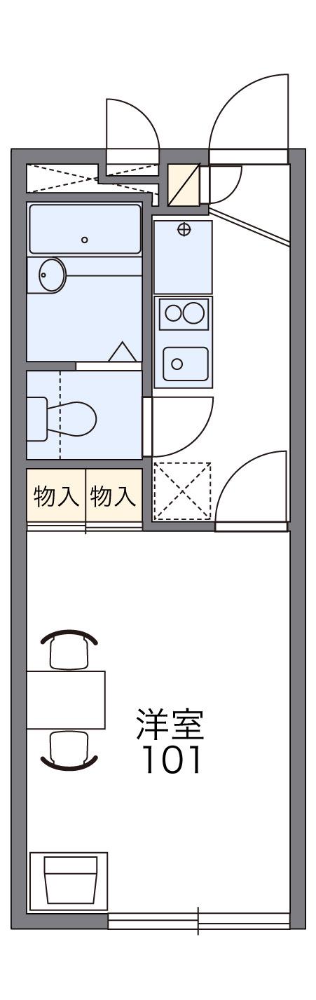 リヴェール(1K/2階)の間取り写真