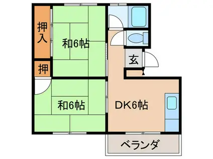 林マンション(2DK/2階)の間取り写真