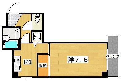 第3クラウンマンション(1K/2階)の間取り写真