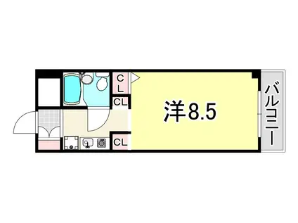 猪名寺パークマンションII(1K/2階)の間取り写真