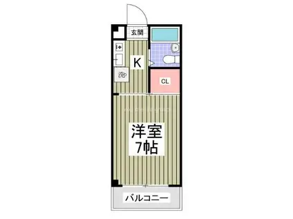 シャートール田口戸塚I棟(1K/1階)の間取り写真