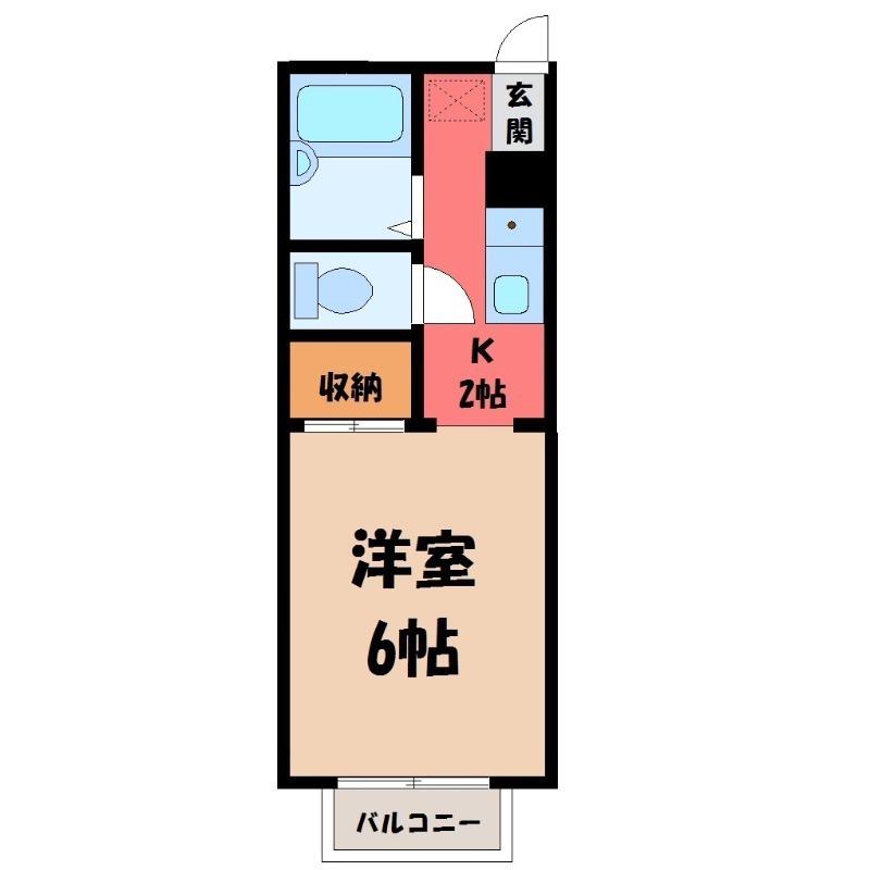 コーポ幸町(1K/2階)の間取り写真