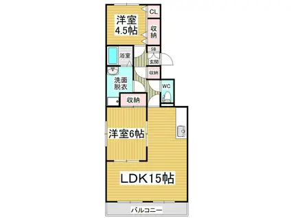 エコーハイツI(2LDK/3階)の間取り写真