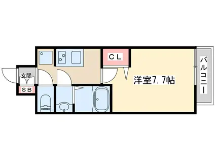 MJC大阪ラフィーネ(1K/2階)の間取り写真