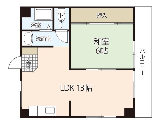 都ビル(1LDK/2階)の間取り写真