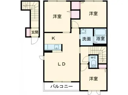 シャーメゾン・ひまわり A棟(3LDK/2階)の間取り写真