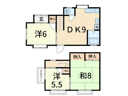 狩野アパート(3DK/1階)の間取り写真