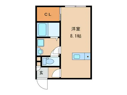 パステル東須恵(1K/2階)の間取り写真