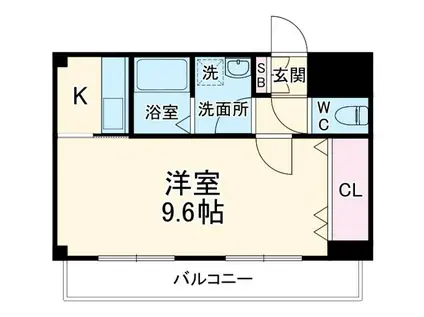 名鉄常滑線 道徳駅 徒歩8分 4階建 築19年(1K/4階)の間取り写真