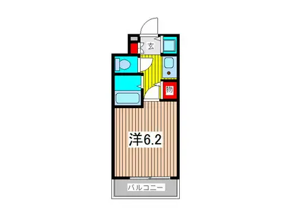 びゅうリエット北浦和(1K/1階)の間取り写真