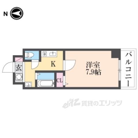 Mプラザ香里五番館(1K/6階)の間取り写真