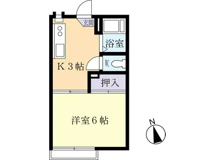 ワンライフコーポ(1K/2階)の間取り写真