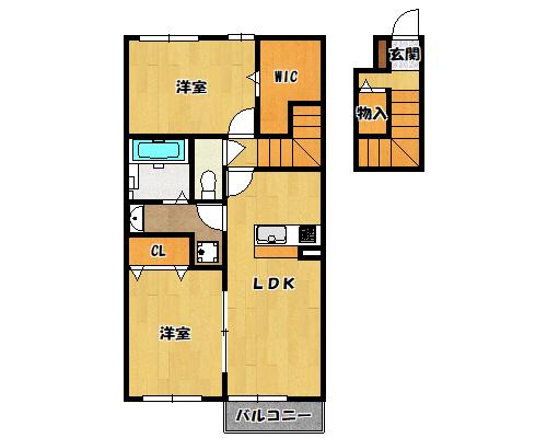 メゾンウェルス(2LDK/2階)の間取り写真