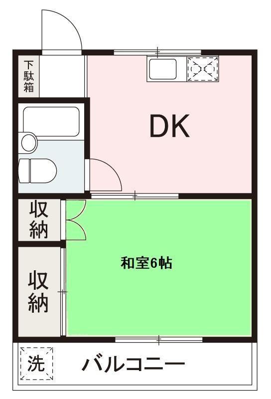 コーポフジタ(1DK/2階)の間取り写真