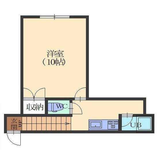 中島ハイム(1K/2階)の間取り写真