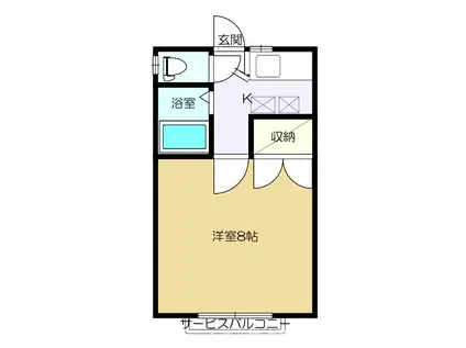 コーポ伊藤I(1K/1階)の間取り写真