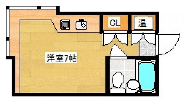 グリーンハイム(ワンルーム/1階)の間取り写真