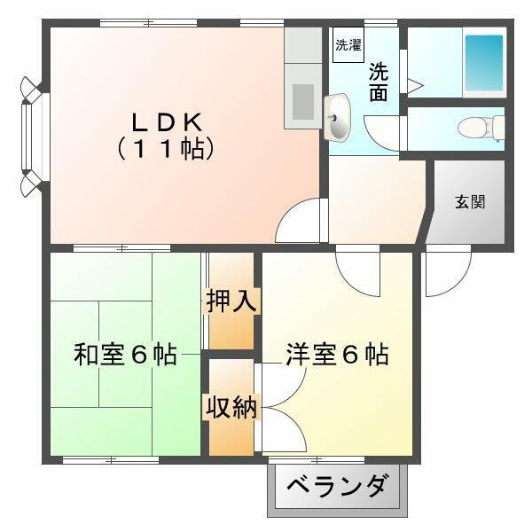 エターナルミムラ(2LDK/2階)の間取り写真