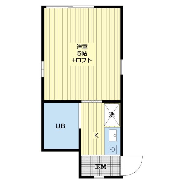 ビラ・K(1K/2階)の間取り写真