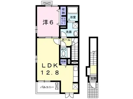 ベル・イリーデ(1LDK/2階)の間取り写真