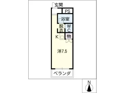 エントピア岐阜 I(ワンルーム/2階)の間取り写真