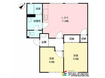 レ・シャルマントメゾン(2LDK/2階)の間取り写真