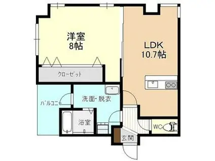 グランパセオ元今泉(1LDK/5階)の間取り写真