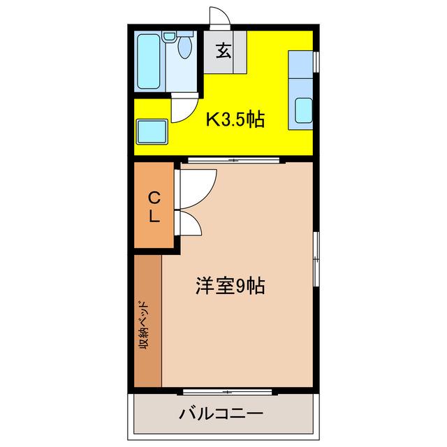 コーポラスシェトア(1K/3階)の間取り写真