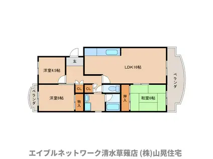 ハイツ陽光台(3LDK/2階)の間取り写真