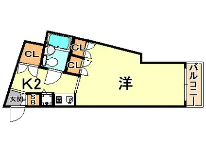 ロマネスク六甲第II(1K/1階)の間取り写真
