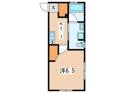 BASE扇町(1K/2階)の間取り写真