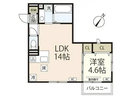 CAMPANELLA高須(1LDK/2階)の間取り写真