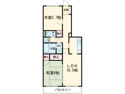タウンコート駅南(2LDK/1階)の間取り写真