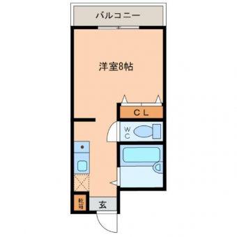 ロッキーコート太子(ワンルーム/3階)の間取り写真