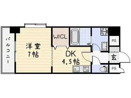 サンルーヴル(1DK/9階)の間取り写真